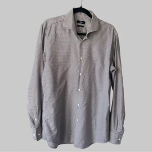 Hugo Boss Pure Cotton Jacquard Pattern Slim Fit Shirt